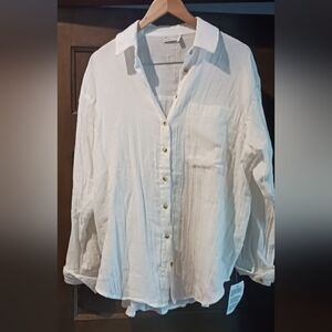 ASOS Design 100% Cotton White Button-Up Shirt